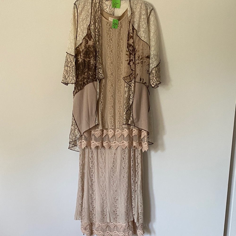 Elegant Lace Overlay Dress Set